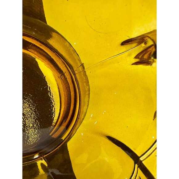 VTG Jeannette Aztec Rose Carnival Glass Candy Dish  2.75"x8.5" Embossed Glass - Picture 6 of 8